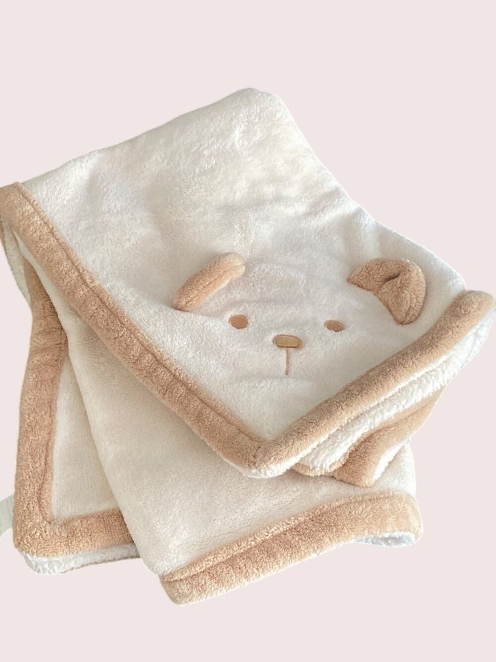 Carters Baby Blanket Plush Tan Brown Bear 3D Lovey Security VTG